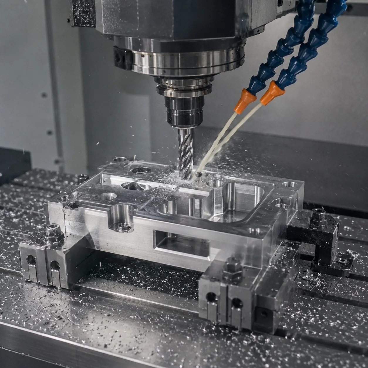 3-axis CNC milling machine in operation